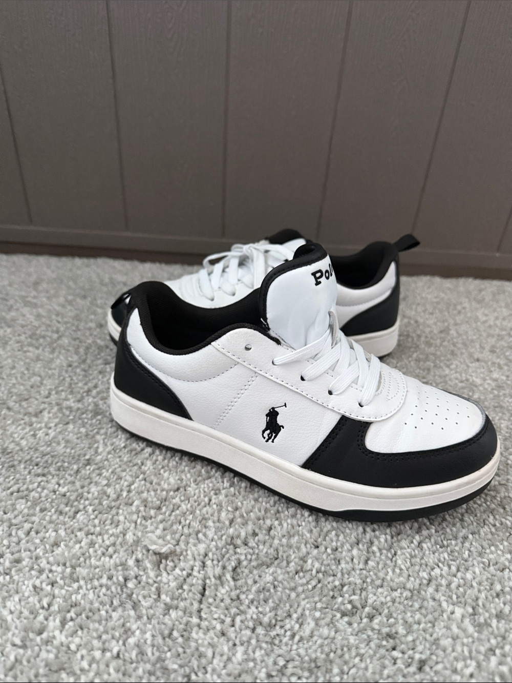 Polo by Ralph Lauren White and Black Low-Top Sneakers